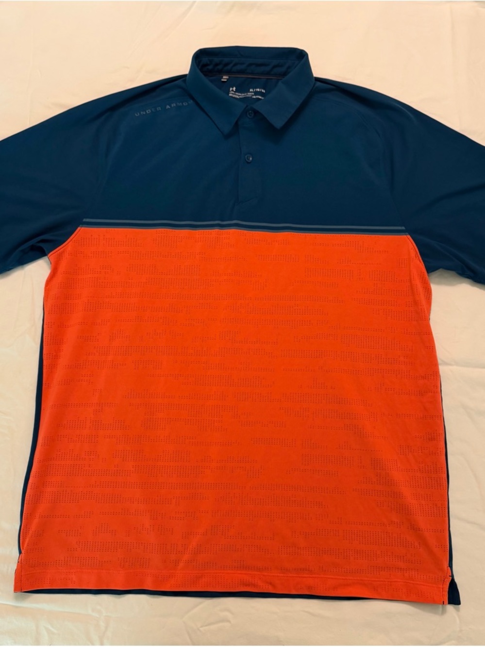 Under Armour Men’s HeatGear Dark Teal and Orange Performance Polo